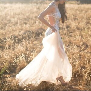 NWT Jovani beige sparkly gown dress engagement